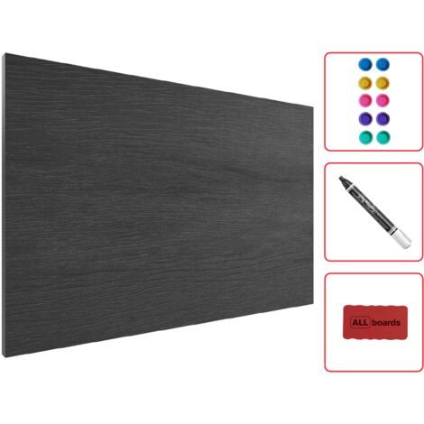 Tableau Magnétique en Métal Motif Bois Gris  60x40cm, MetalBoards pour tout type d'Aimants