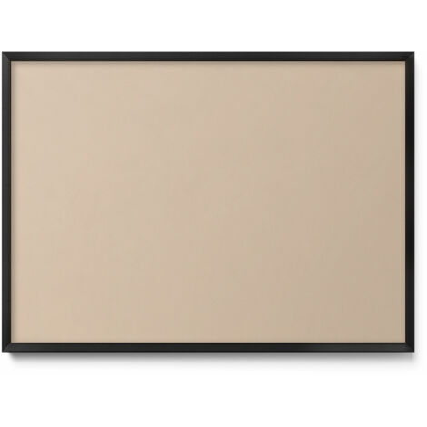 Tableau Magnétique en Métal pour Aimants - Motif Couleur beige - Minimaliste - Cadre Noir - 70x50 cm - Tableau Métallique Aimanté