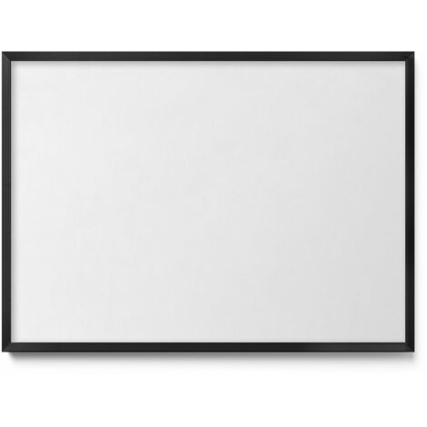 Tableau Magnétique en Métal pour Aimants - Motif Couleur blanche - Minimaliste - Cadre Noir - 70x50 cm - Tableau Métallique Aimanté