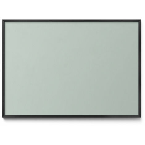 Tableau Magnétique en Métal pour Aimants - Motif Couleur céladon - Minimaliste - Cadre Noir - 100x70 cm - Tableau Métallique Aimanté