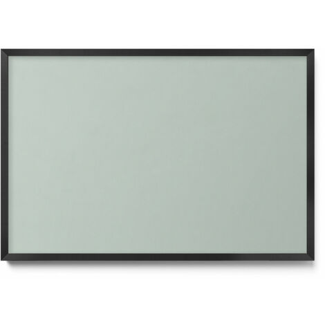 Tableau Magnétique en Métal pour Aimants - Motif Couleur céladon - Minimaliste - Cadre Noir - 60x40 cm - Tableau Métallique Aimanté