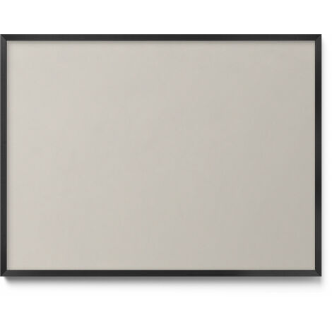 Tableau Magnétique en Métal pour Aimants - Motif Couleur crème - Minimaliste - Cadre Noir - 80x60 cm - Tableau Métallique Aimanté