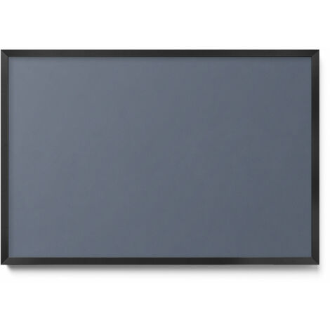 Tableau Magnétique en Métal pour Aimants - Motif Couleur gris froid - Minimaliste - Cadre Noir - 60x40 cm - Tableau Métallique Aimanté
