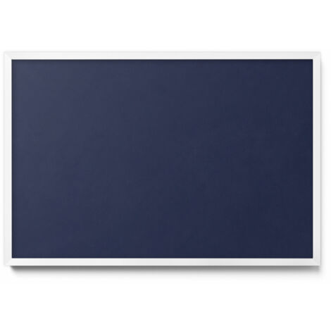 Tableau Magnétique en Métal Tableau pour Magnet - Motif Couleur bleu marine foncé - Minimaliste - Cadre Blanc - 60x40 cm - Plaque Magnétique