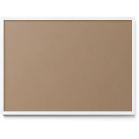 Tableau Magnétique en Métal Tableau pour Magnet - Motif Couleur marron clair - Minimaliste - Cadre Blanc - 70x50 cm - Plaque Magnétique