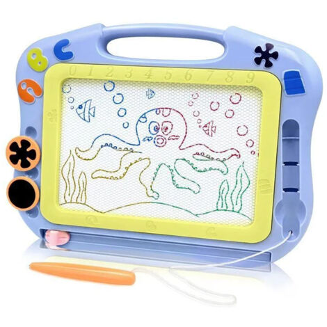 Tableau magnétique magique pour enfants, bloc-notes à dessin effaçable, jouet créatif - Convient aux enfants à partir de 3 ans - Bleu