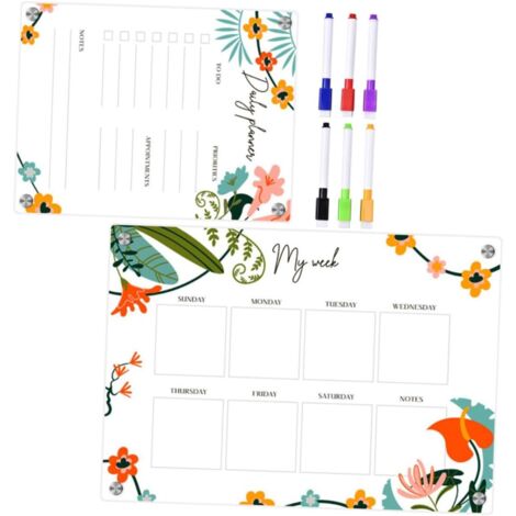 Tableau magnétique pour réfrigérateur, tableau effaçable à sec, liste de tâches magnétique réutilisable pour la cuisine, organisation du planning.