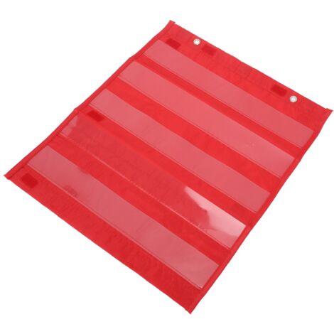 Tableau Magnétique Transparent 5 Lignes pour École et Maison, Organisateur de Pochettes Rouge