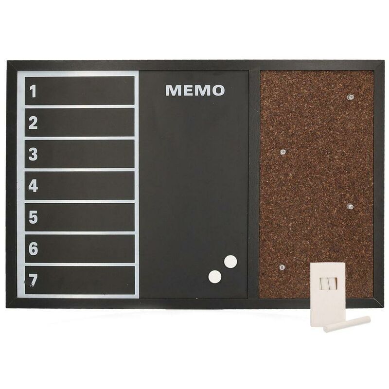 Iperbriko - Tableau mémo magnétique avec liège et craie cm60x40x1,5