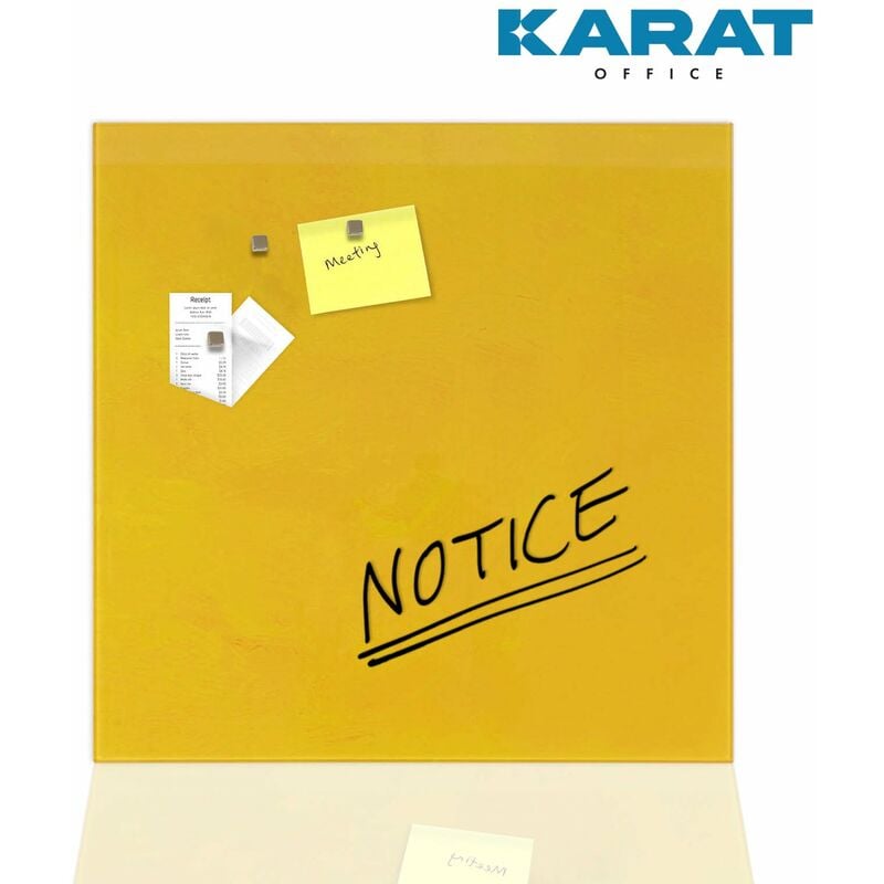 Tableau mémo design en verre Print Jaune 48 x 48 cm