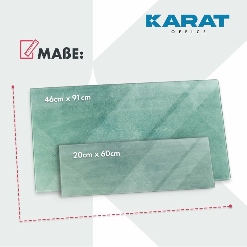 Tableau mémo design en verre Brush Vert 46 x 91 cm