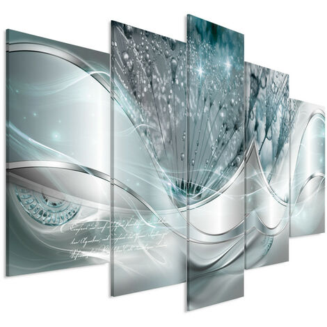 Tableau - Modern Dandelions (5 Parts) Blue Wide 225x100