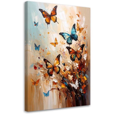 Tableau Moderne Papillons colorés 40x60