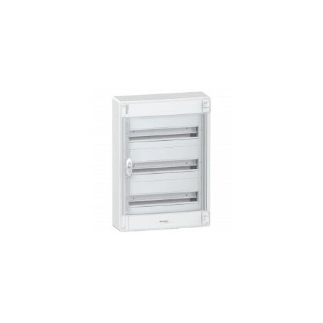 Tableau mural 54 modules 3 rangées IP40 Porte fumée Blanc Schneider PRA21318