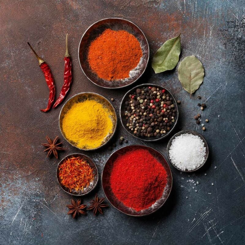 Tableau sur toile bol d'épice 65x65 cm - Impression sur Toile Murale Décorative - Image imprimée en HD sur Toile - Toile sur Châssis en Bois FSC