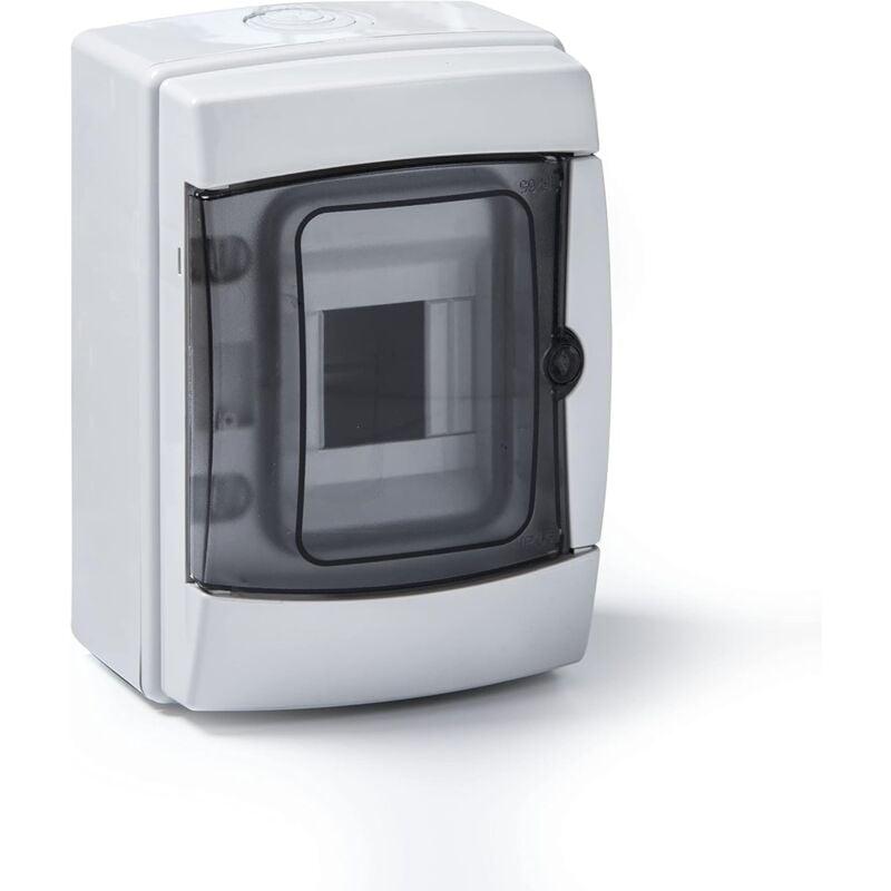 Rosi - Tableau mural complet avec barre din grise IP65 4 modules RS3904-T