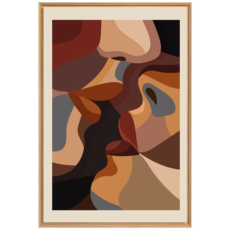 Ceanothe - Tableau mural encadré visages 65x97 cm - Tableau Mural Décoratif - Image Encadrée Imprimée en hd - Impression 65x97 cm sur Fibres de Bois