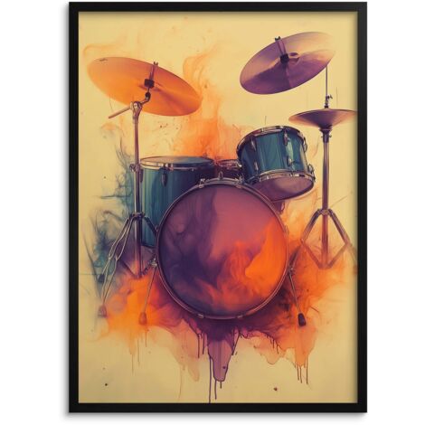 Tableau mural moderne Affiche murale avec cadre Décoration musicale 50x70