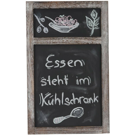 Tableau mural / tableau de publicité à craie, 55x34x2cm style shabby chic - marron