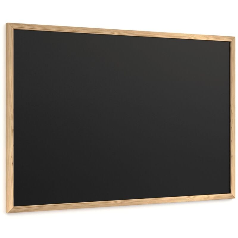 Tableau noir à craie 90x60 cm avec cadre en bois eco