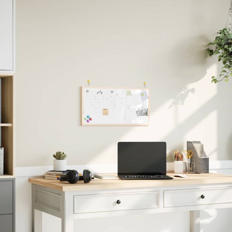 Vidaxl - Tableau blanc magnétique avec cadre bois de pin massif 60x30 cm