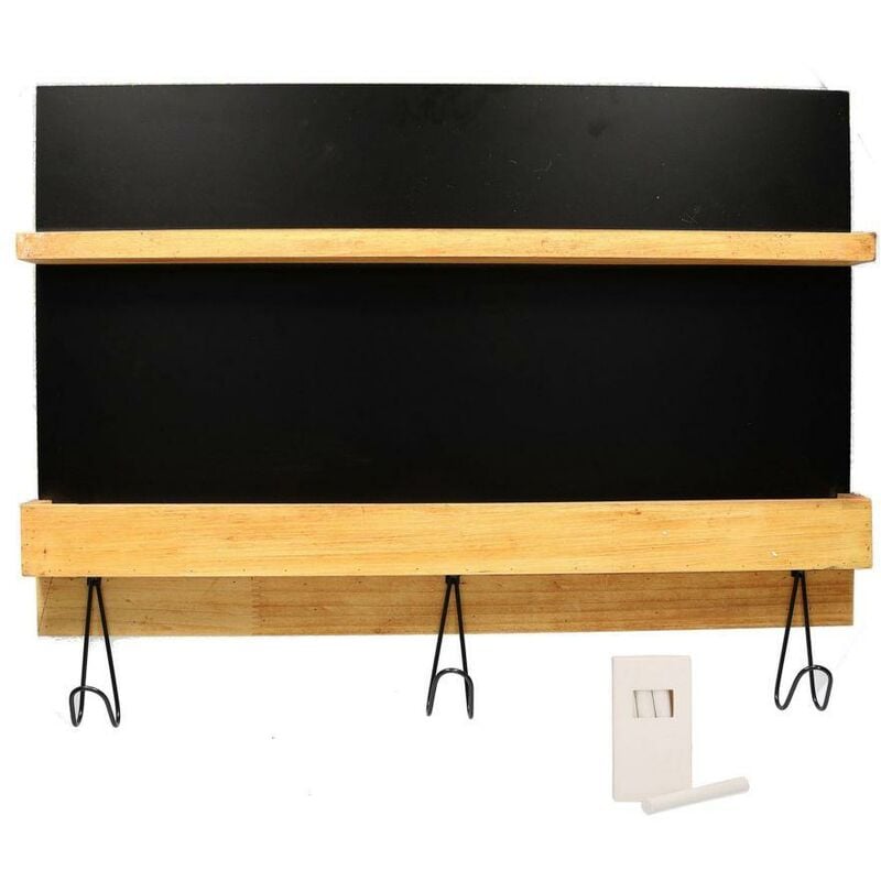 Webmarketpoint - Tableau noir avec cintre en bois 3 places et craie cm60x40-47x8