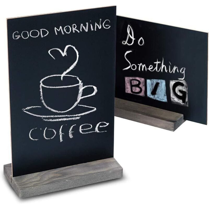 Tableau noir effaçable Message Board Sign Memo Board avec support Place Card Double Face