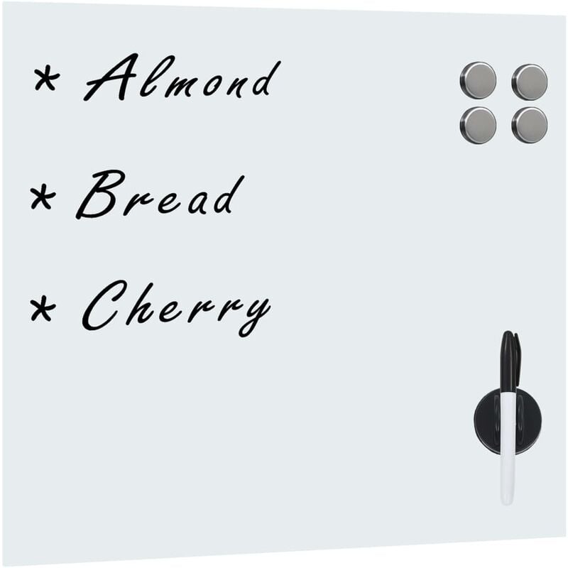 Vidaxl - Tableau noir magnétique avec mur de verre blanc avec différentes aimants dimensions Taille : 50x50 cm