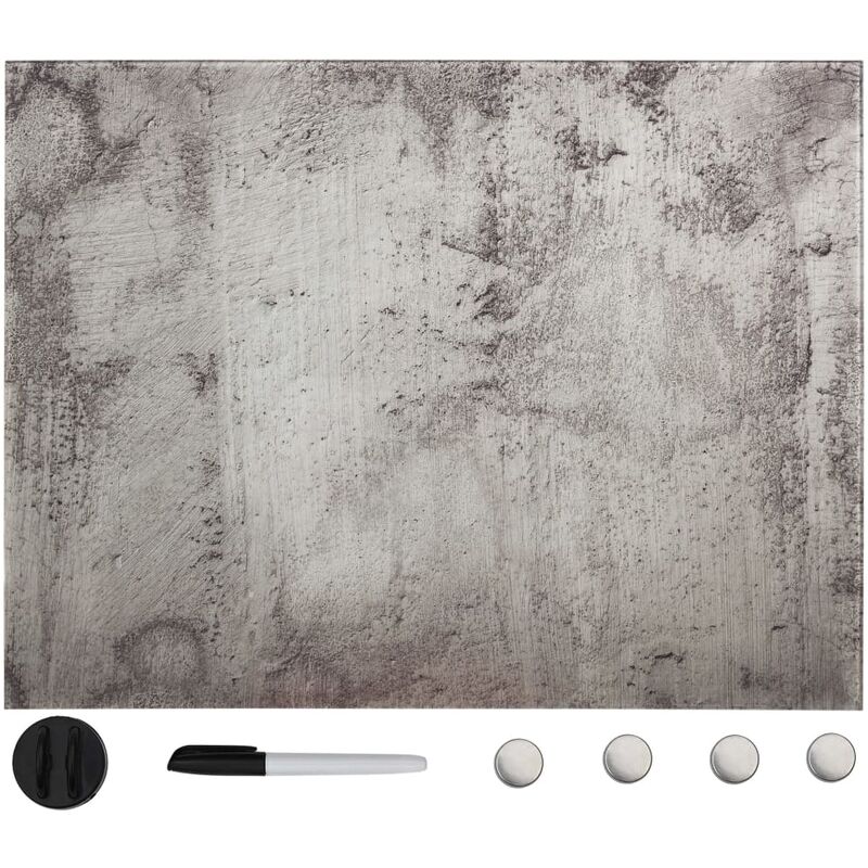 Blackboard magnétique avec effet en vitre Effet de béton différentes tailles Taille : 80x60 cm