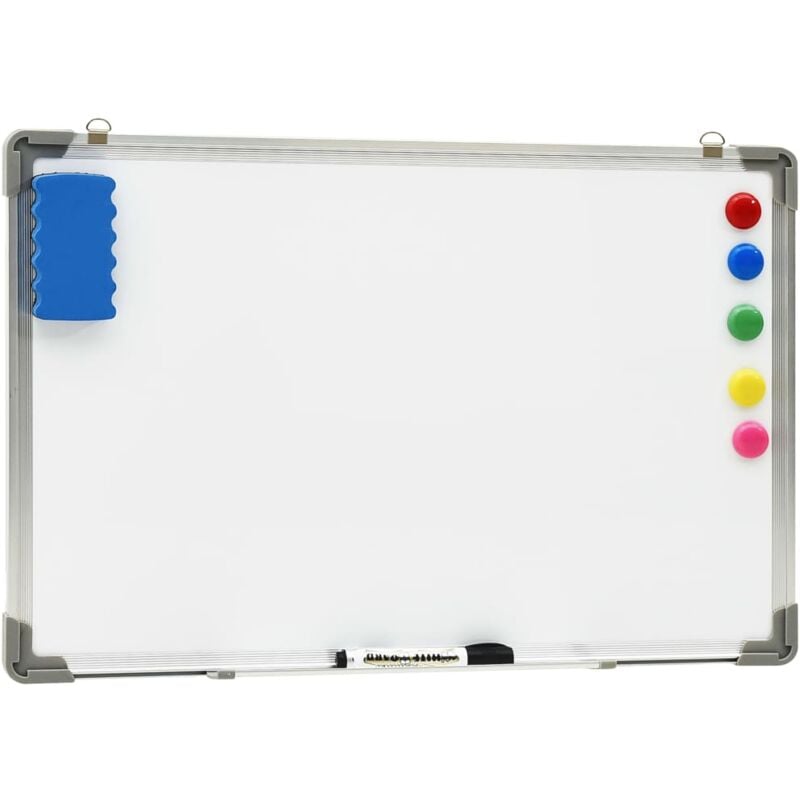 Inlife Tableau blanc magnétique effaçable à sec Blanc Acier 50x35 cm