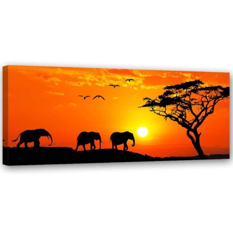 Tableau, Panorama de la savane en Afrique - 90x30