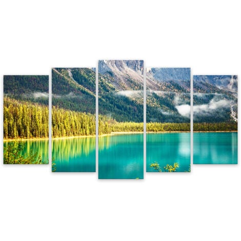Tableau paysage du canada lac en montagne canada, 150x80cm