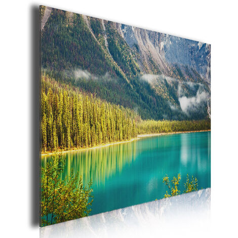 Tableau paysage du canada lac en montagne canada, 80x50cm
