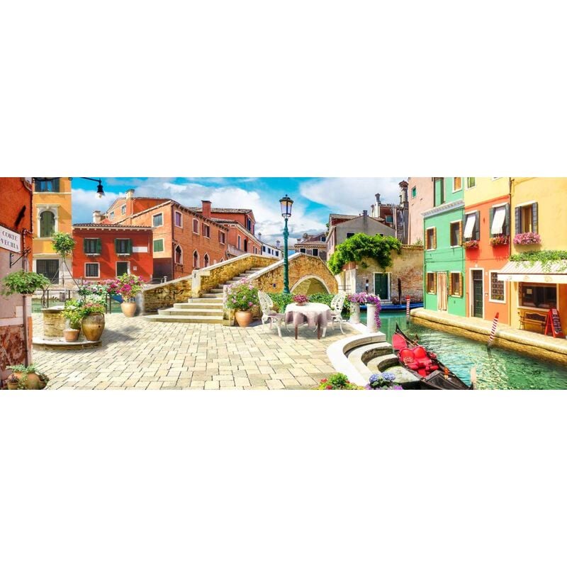 Hxadeco - Tableau paysage illustré piazza a venezia - 80x30cm