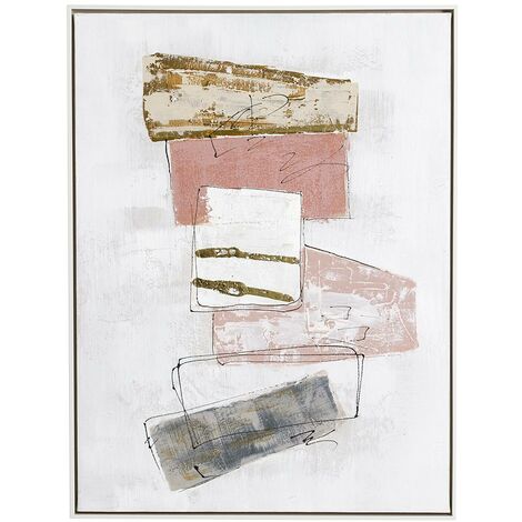 Tableau peinture à l'huile sur toile,peinte à la main abstraite avec cadre en bois - Longueur 60 x Profondeur 4 x Hauteur 80 cm