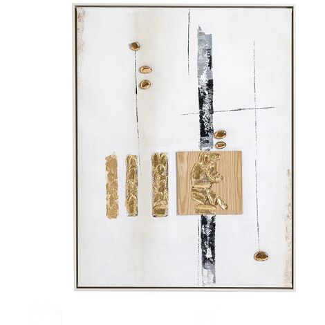 Tableau peinture à l'huile sur toile,peinte à la main abstraite avec cadre en bois - Longueur 60 x Profondeur 4 x Hauteur 80 cm