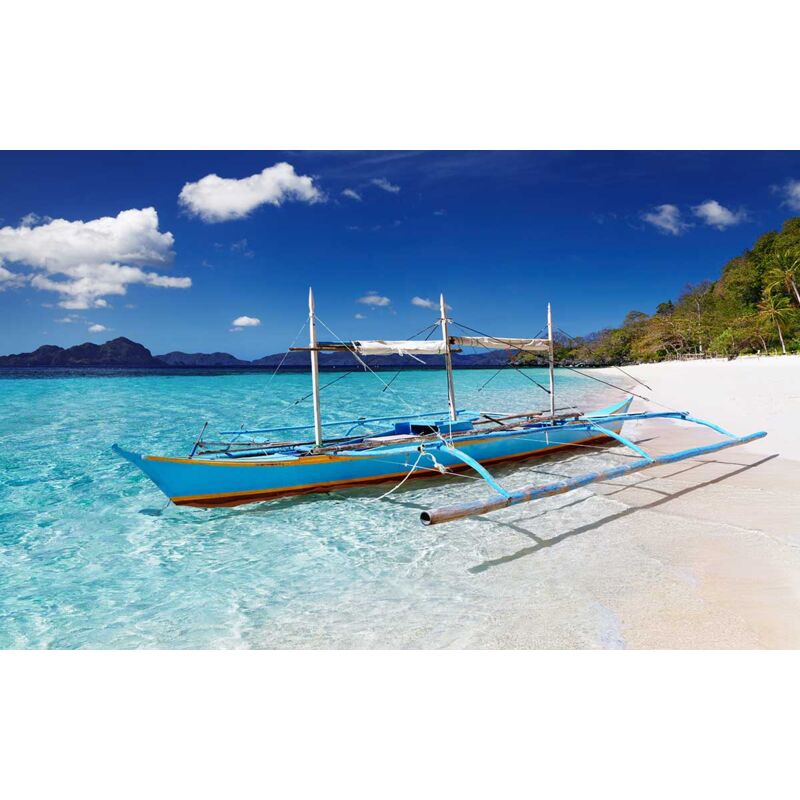 Hxadeco - Tableau pirogue plage pattaya -thailande, 80x50cm