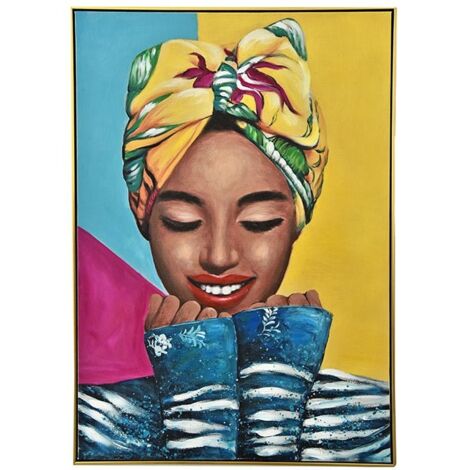 Tableau pop art femme avec coiffe