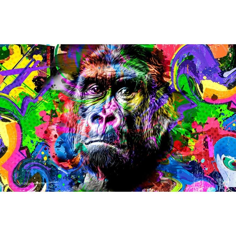Hxadeco - Tableau Pop art gorille - 80x50cm - made in France