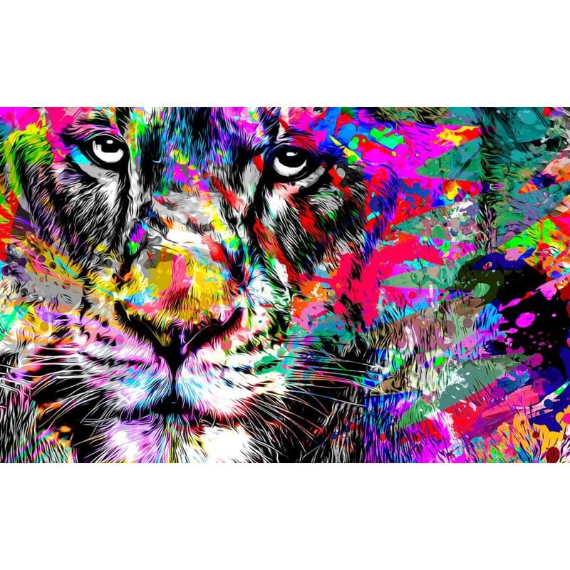 Hxadeco - Tableau Pop art tigre de sibérie - 80x50cm - made in France