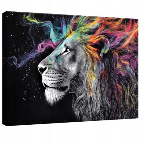 tableau pour chambre salon cuisine abstrait lion sur toile Murale 40x30