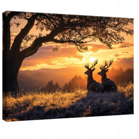 tableau pour chambre salon cuisine cerf vue nature toile Murale 40x30