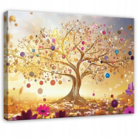 tableau pour chambre salon cuisine sur toile arbre de vie abstrait 40x30