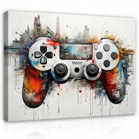 tableau pour gamers jeune gaming graffiti sur toile Murale grand 120x80