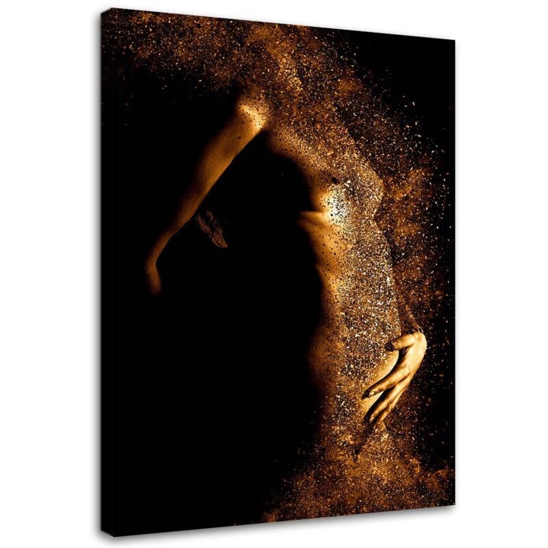Image sur toile, Nu féminin à la poussière d'or - 80x120