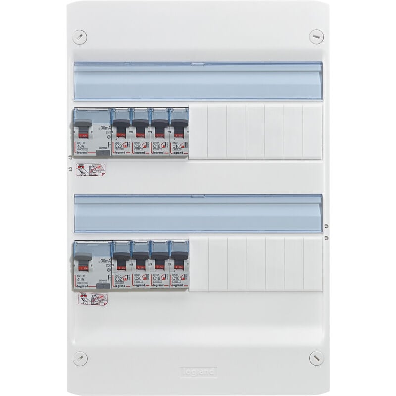Tableau électrique pré cablé LEGRAND - 2 rangées - T1 ou T2 093055