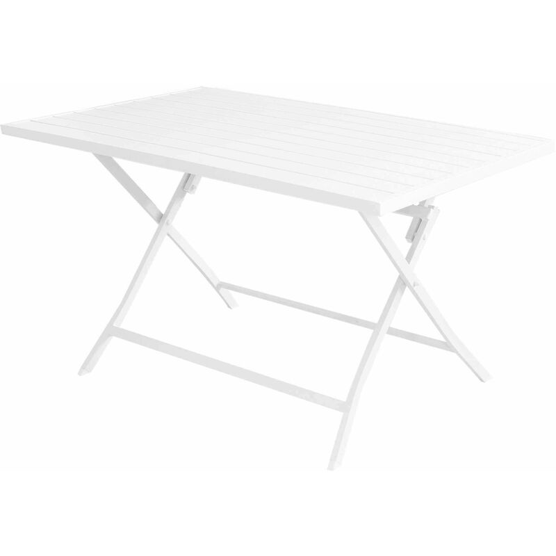 Tableau rectangulaire 130x75 cm du jardin extérieur avec structure en aluminium et plancher oriental st sabletop White - White