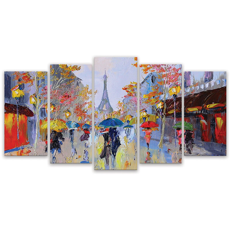 Hxadeco - Tableau reproduction Affiche paris sous la pluie, 150x80cm
