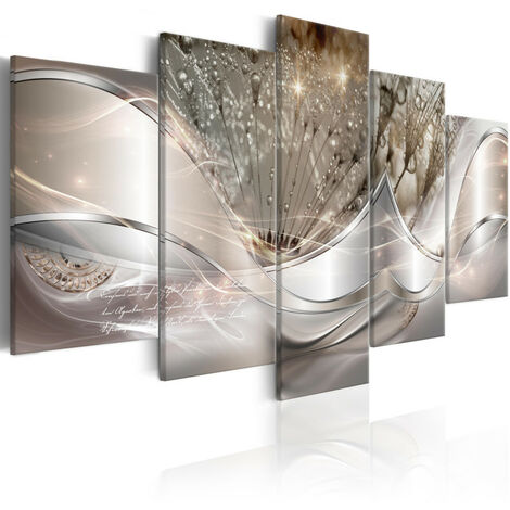 Tableau - Sparkling Dandelions (5 Parts) Beige Wide 200x100