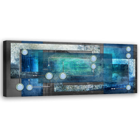 Tableau sur toile Abstraction bleue 90x30
